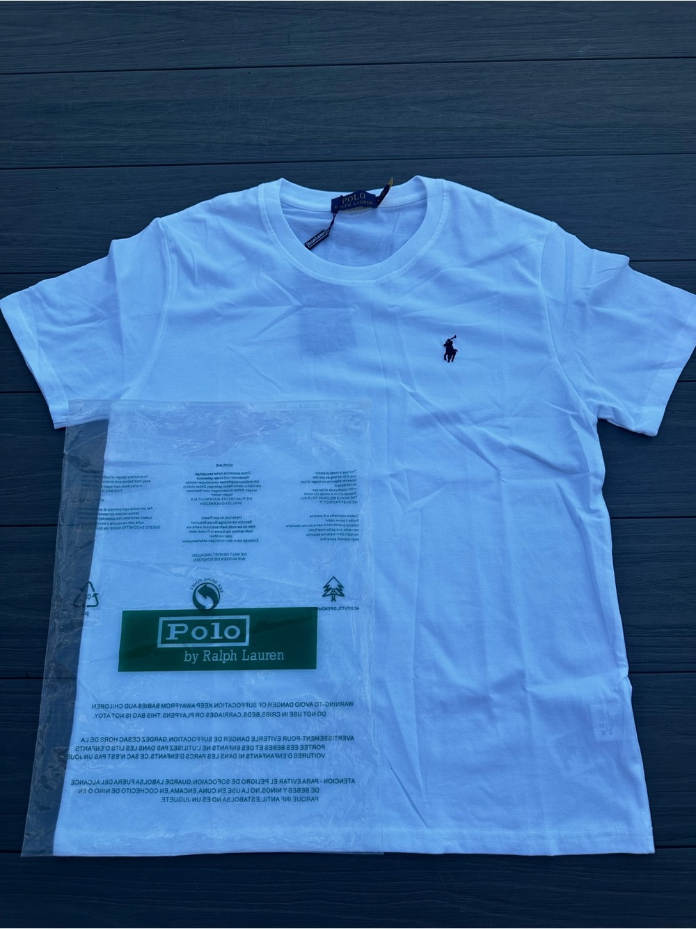 Polo by Ralph Lauren White Short-Sleeve Crew Tee with Navy Pony
